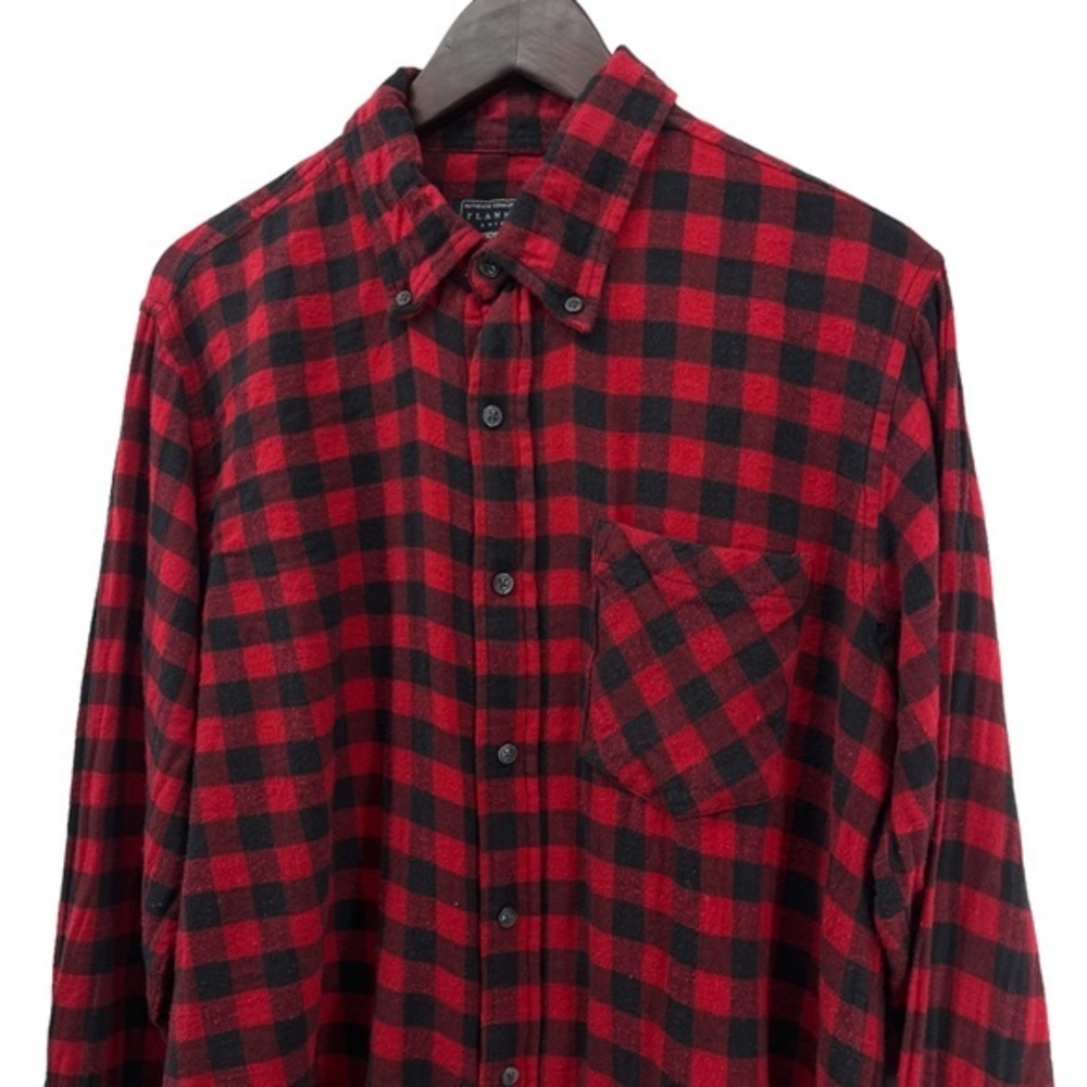 Jackson Hole Mens Black and a red Checkered Lightweight Flannel Shirt sz L 10613